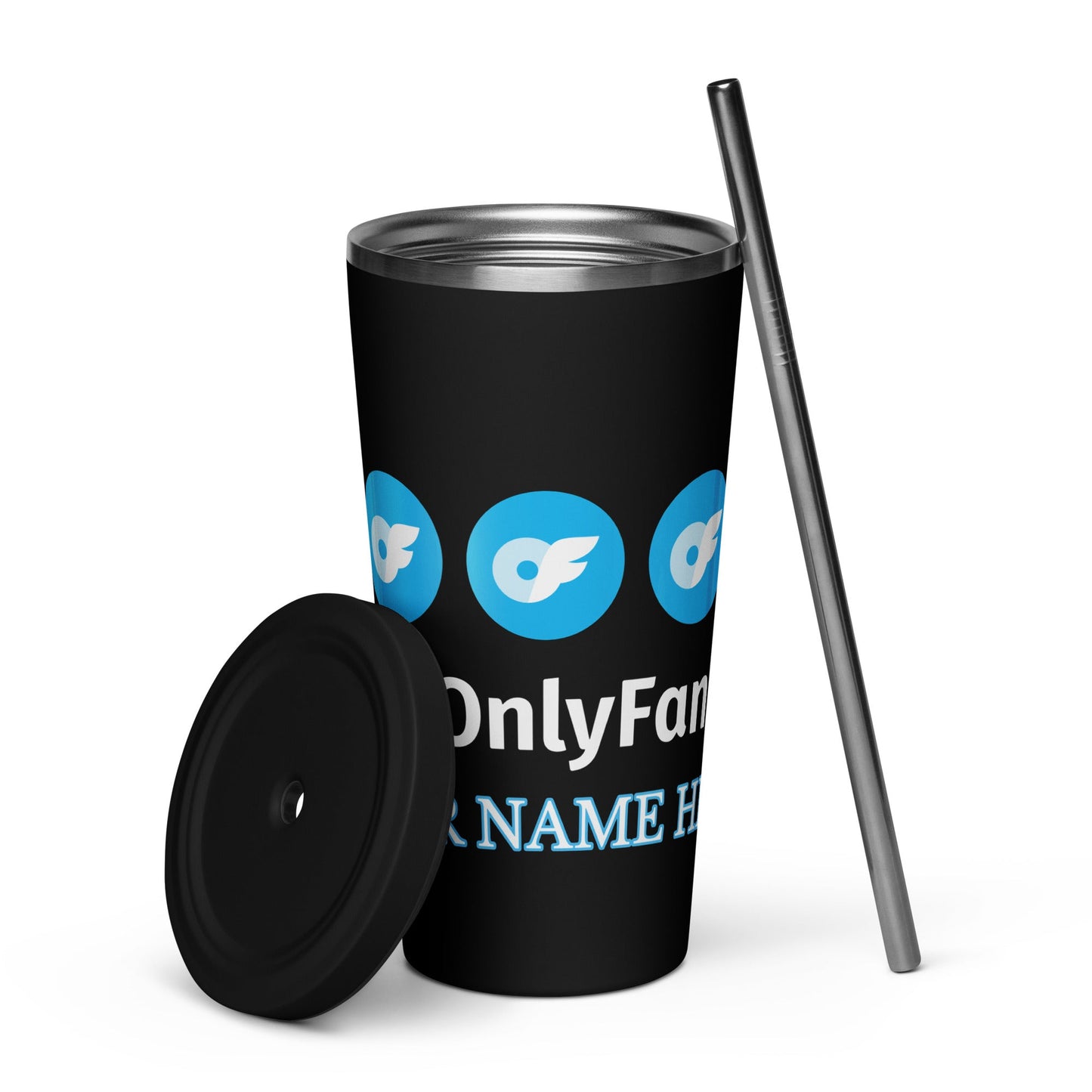 ONLYFANS Personalized Custom Sip & Tease Insulated Stainless Steel tumbler with lid and a straw Attire T LLC