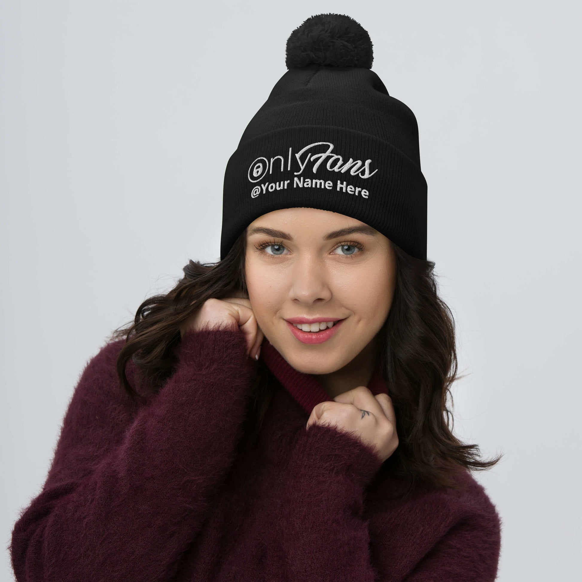 Onlyfans Personalized Custom Gender Neutral Unisex Pom-Pom Beanie Attire T LLC