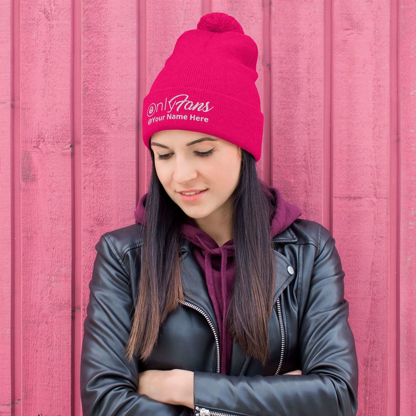 Onlyfans Personalized Custom Gender Neutral Unisex Pom-Pom Beanie Attire T LLC