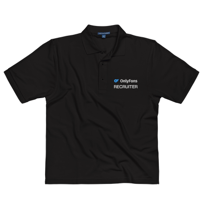 OnlyFans Recruiter Embroidered Men's Premium Polo, New Logo by ATTIRET