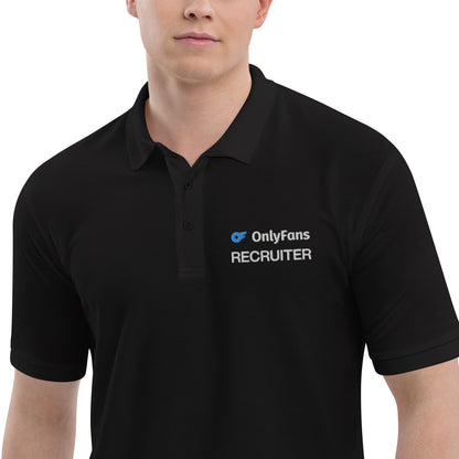 OnlyFans Recruiter Embroidered Men's Premium Polo, New Logo by ATTIRET