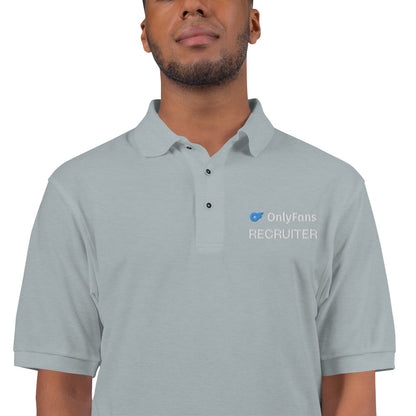OnlyFans Recruiter Embroidered Men's Premium Polo, New Logo by ATTIRET