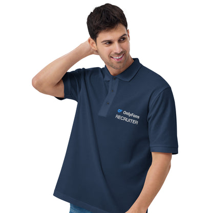 OnlyFans Recruiter Embroidered Men's Premium Polo, New Logo by ATTIRET