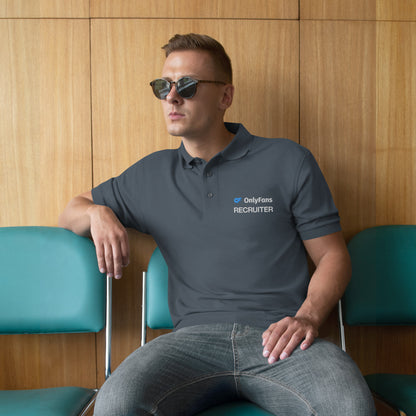 OnlyFans Recruiter Embroidered Men's Premium Polo, New Logo by ATTIRET