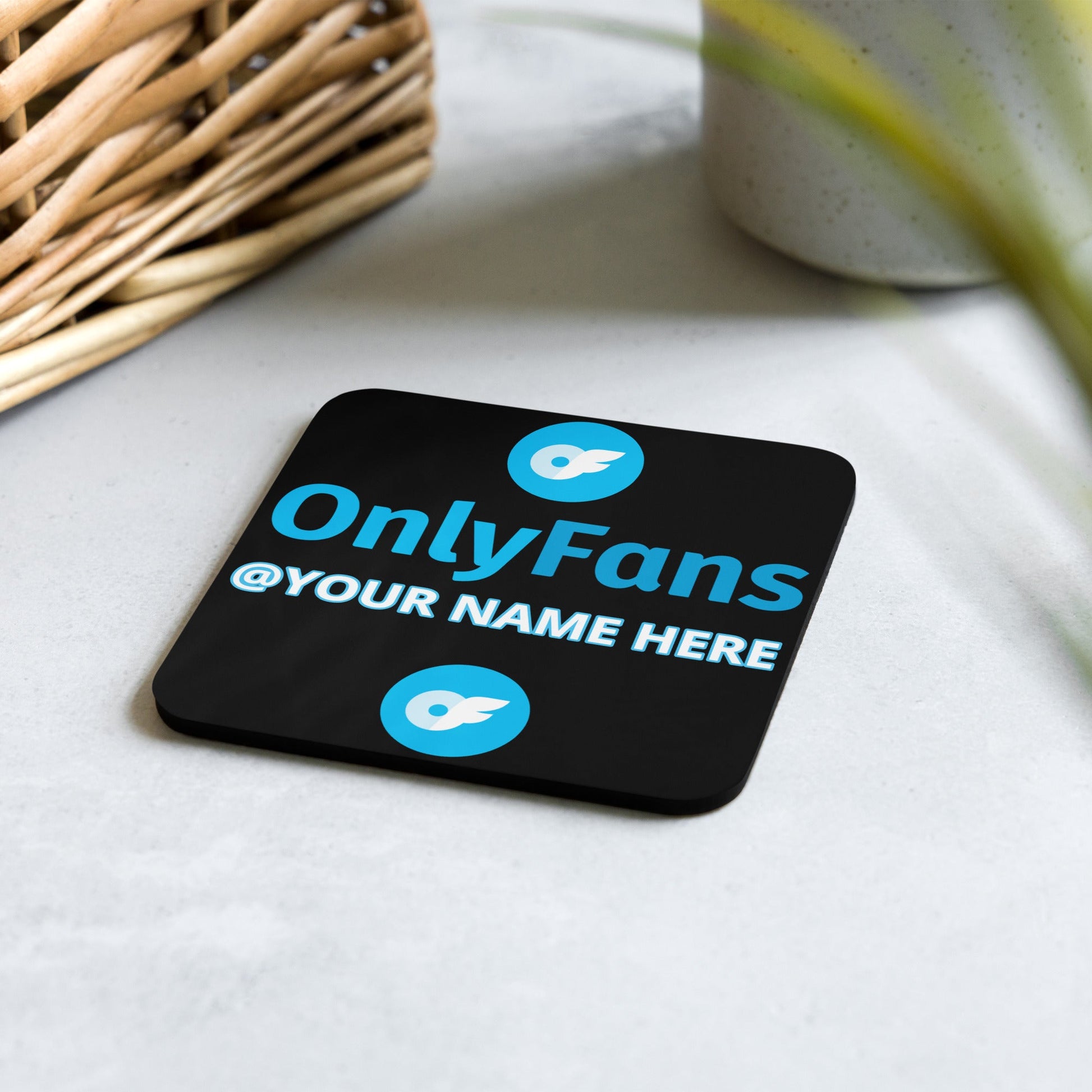 Onlyfans Personalized Custom Name Cork-back coaster Attire T LLC