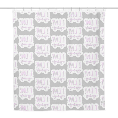 I Love My Body Shower Curtain back view by ATTIRET