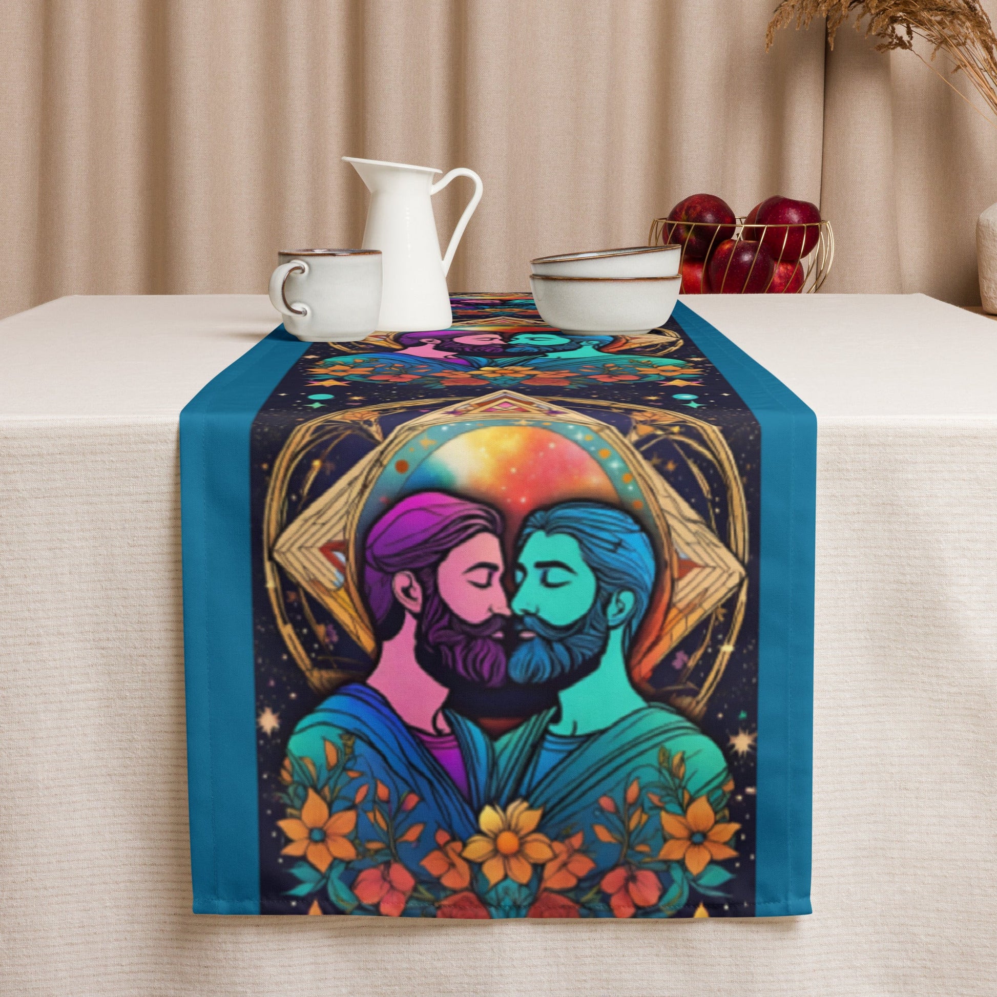 Infinite Connections: The Internal Lovers Table Runner for (Cerulean Blue) Attire T LLC