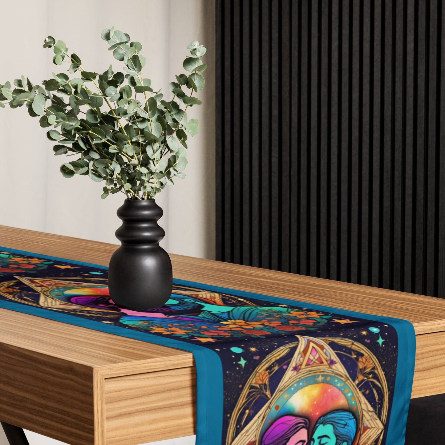 Infinite Connections: The Internal Lovers Table Runner for (Cerulean Blue) Attire T LLC