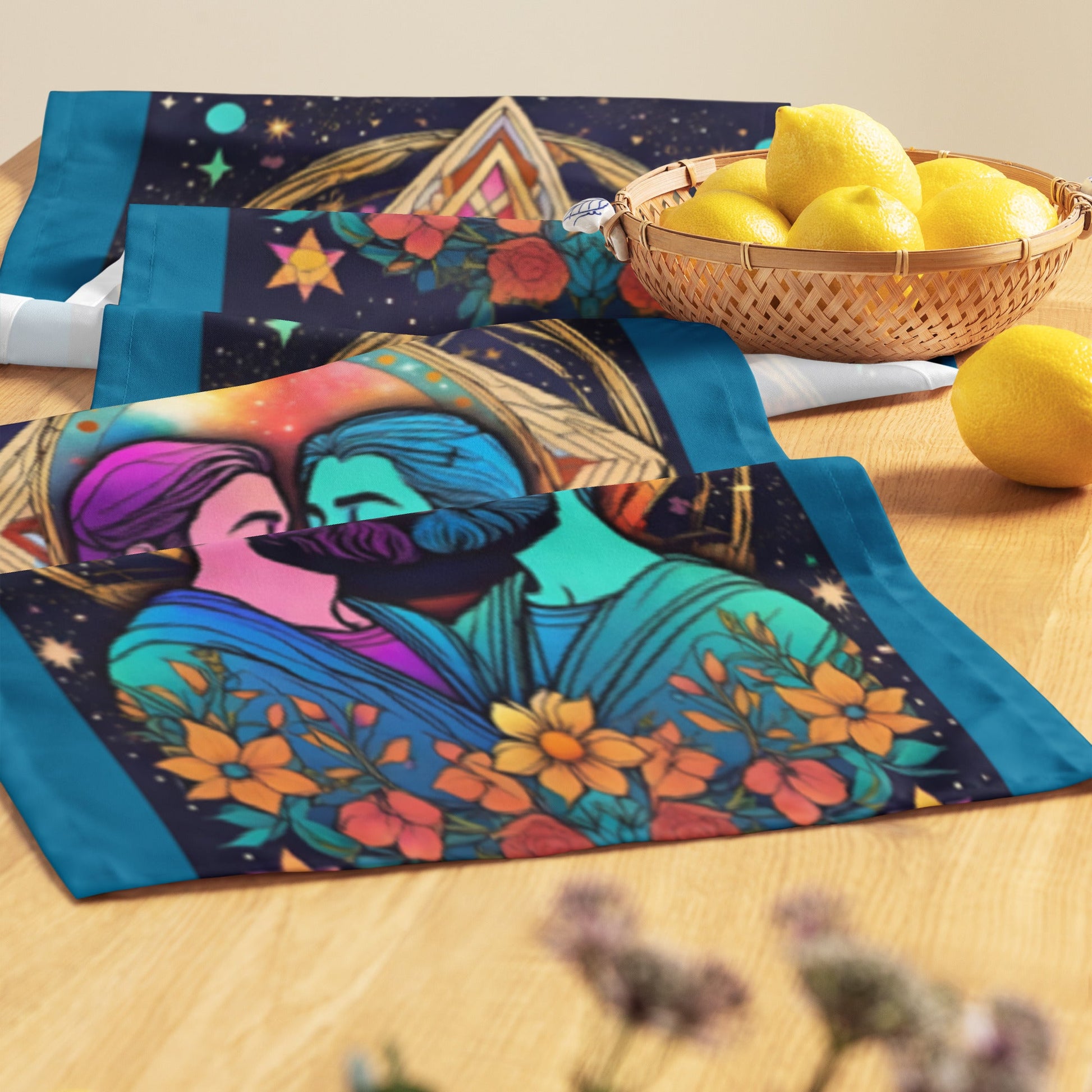 Infinite Connections: The Internal Lovers Table Runner for (Cerulean Blue) Attire T LLC