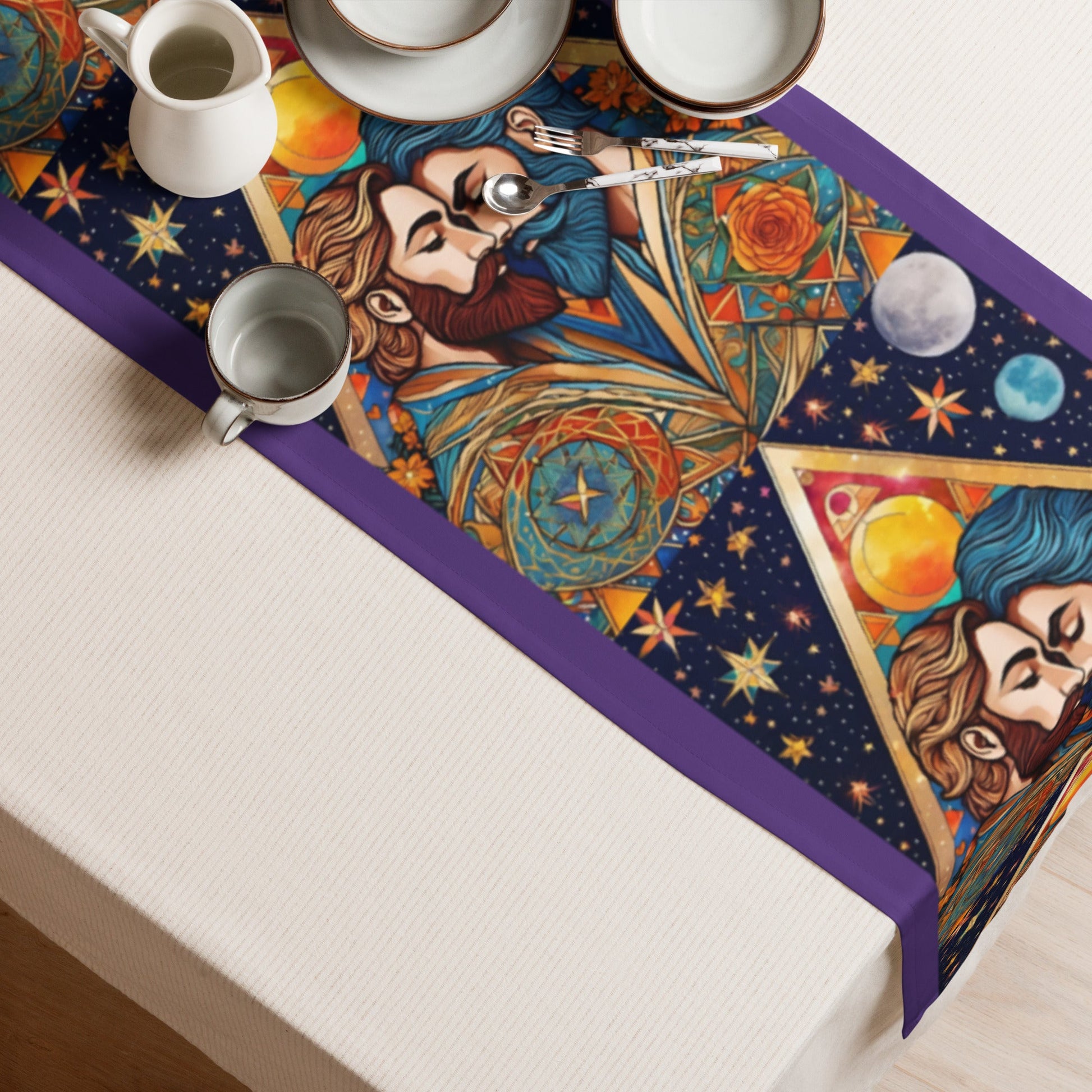 Mystical Union: Embracing Love Under the Sun and Moon's Radiant (purple) Attire T LLC