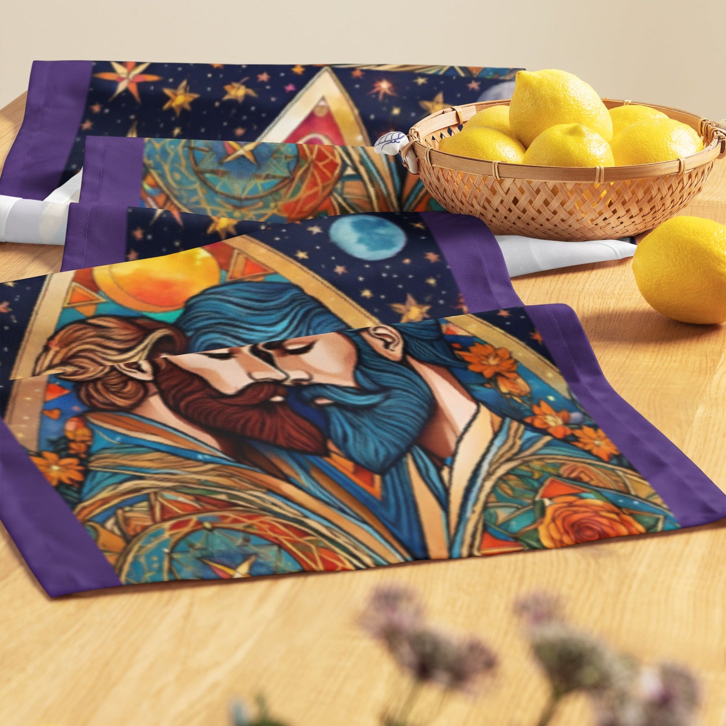 Mystical Union: Embracing Love Under the Sun and Moon's Radiant (purple) Attire T LLC