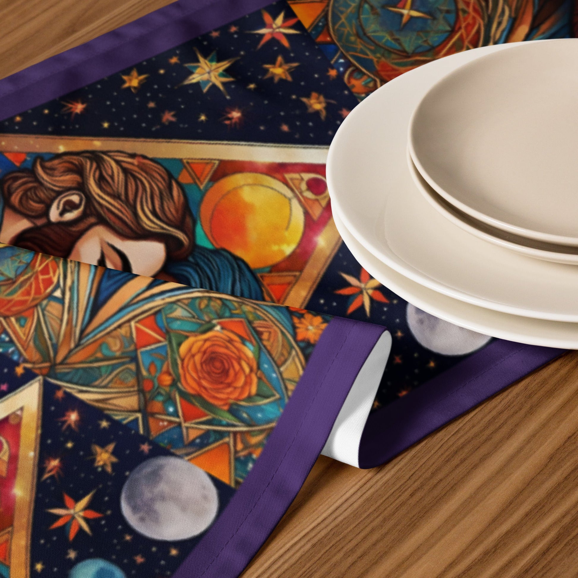 Mystical Union: Embracing Love Under the Sun and Moon's Radiant (purple) Attire T LLC