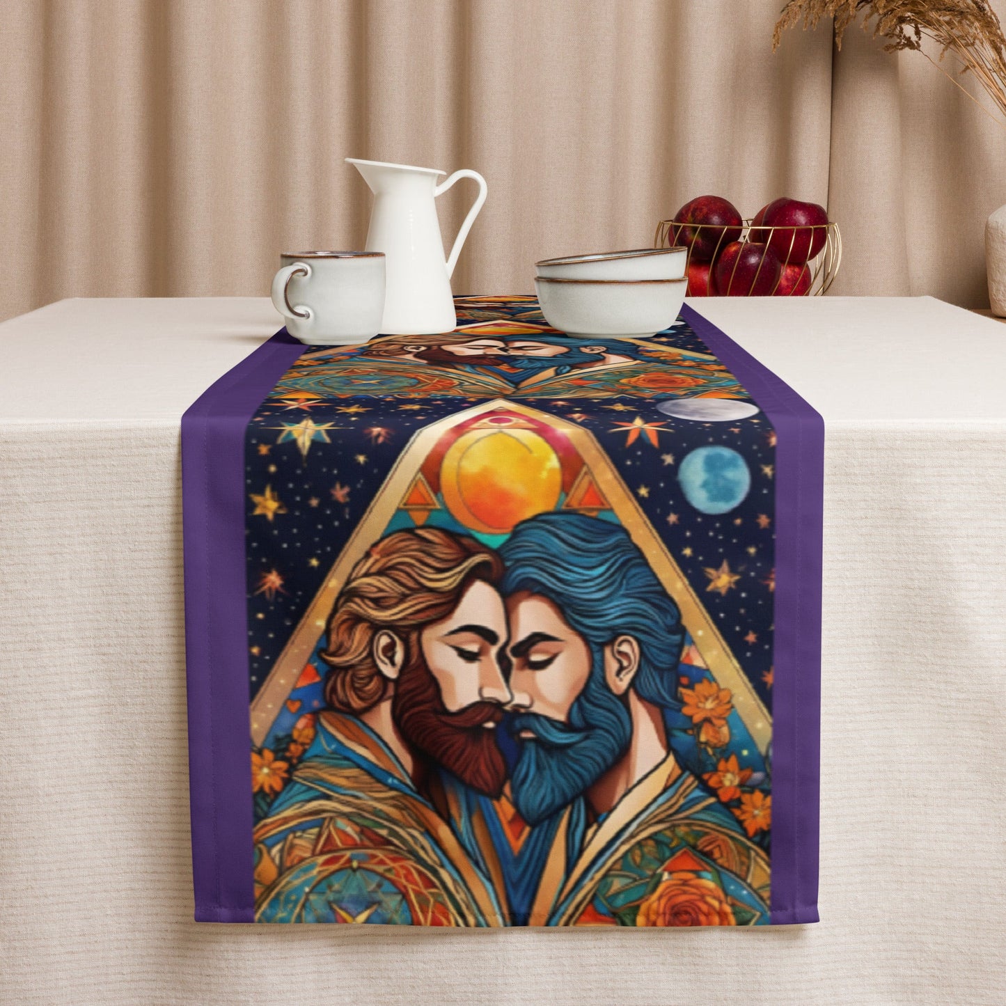 Mystical Union: Embracing Love Under the Sun and Moon's Radiant (purple) Attire T LLC