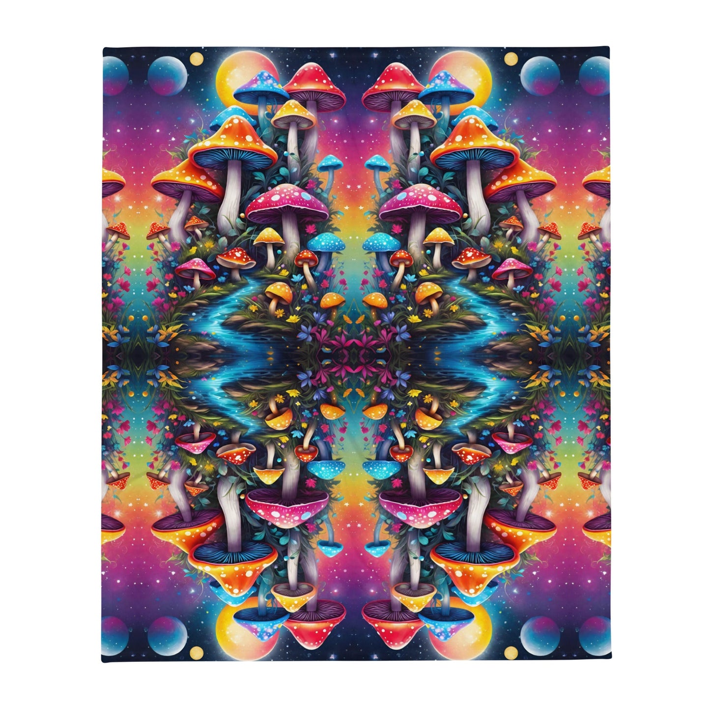 Psychedelic Dreamscape Trippy Shroom Magic Throw Blanket Attire T LLC