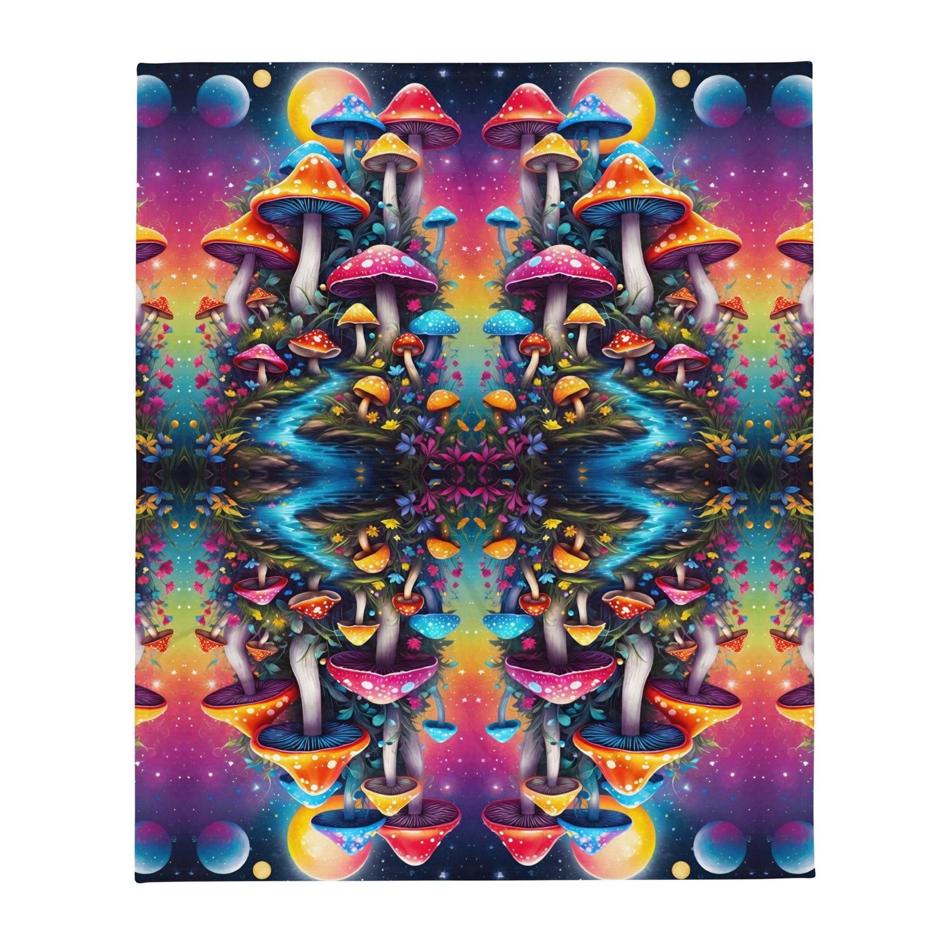Psychedelic Dreamscape Trippy Shroom Magic Throw Blanket Attire T LLC