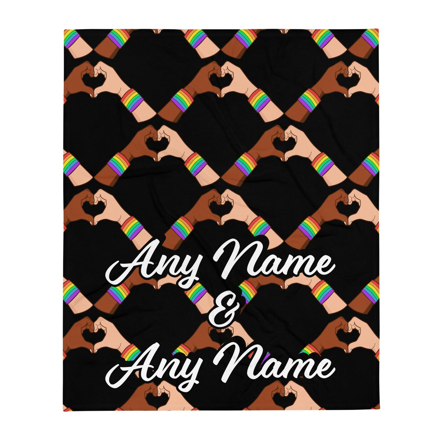 Personalized Custom Couples Name LGBT+ Throw Blanket Attire T LLC