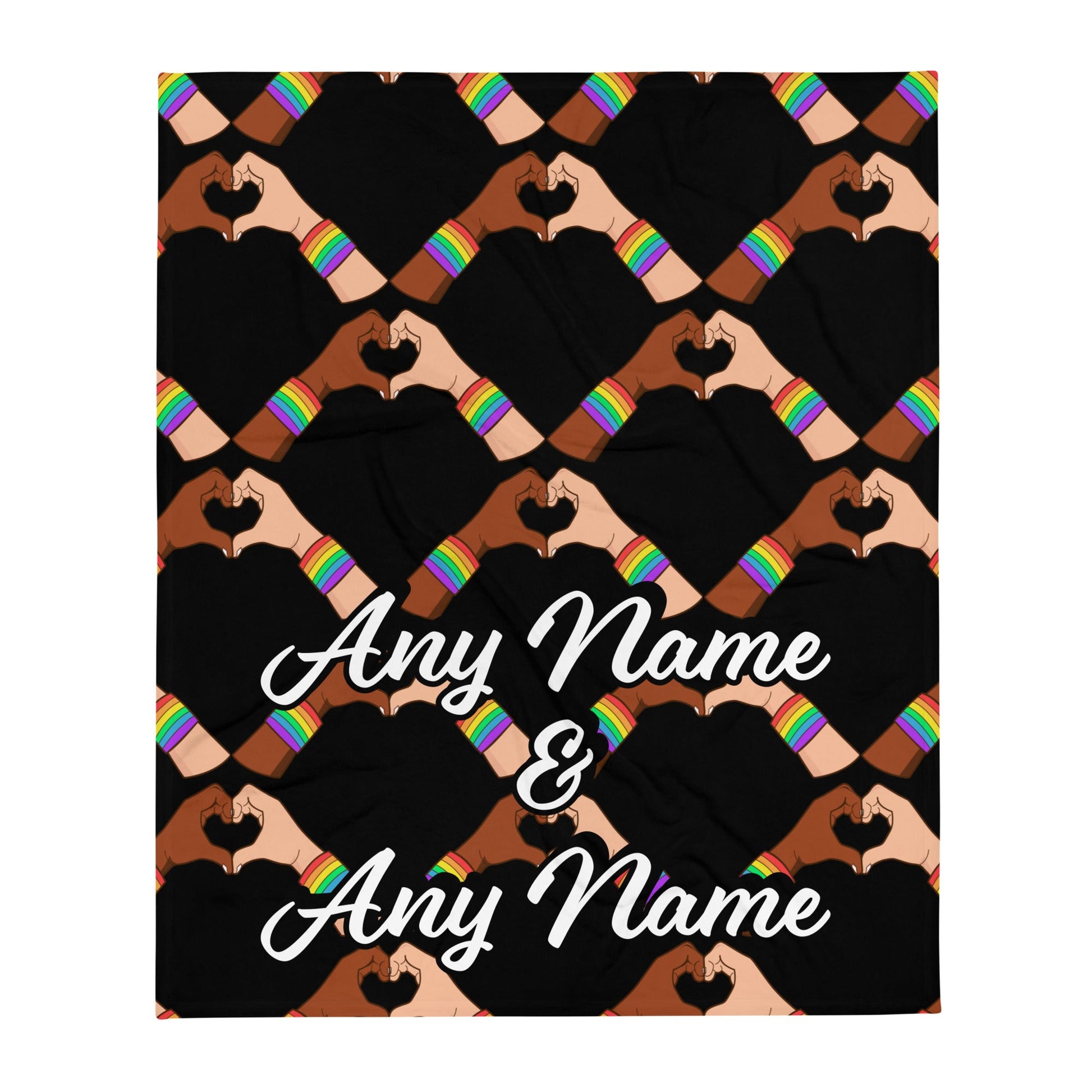 Personalized Custom Couples Name LGBT+ Throw Blanket Attire T LLC