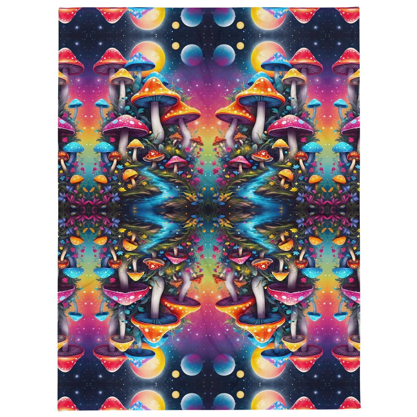 Psychedelic Dreamscape Trippy Shroom Magic Throw Blanket Attire T LLC