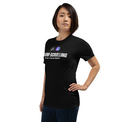 Doom Scrolling My Way To Enlightenment T-Shirt left-front view by ATTIRET