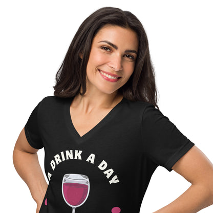 A Drink a Day Keeps the Psycho Away V-Neck Tee — additional product view