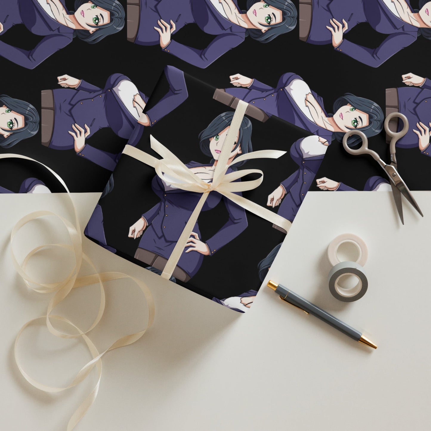 Custom Gifts Premier Wrapping Paper Harajuku Cute Japanese Style Anime Cartoon Girls Gift Wrap Cool Unique Wrapping paper sheets Attire T LLC