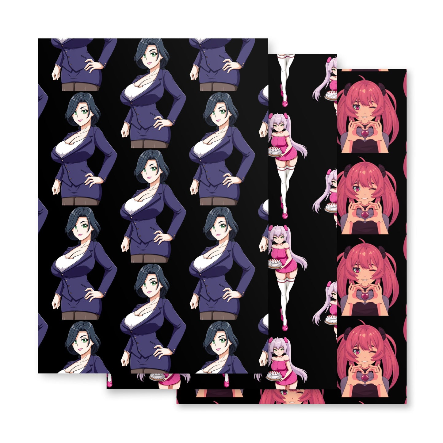 Custom Gifts Premier Wrapping Paper Harajuku Cute Japanese Style Anime Cartoon Girls Gift Wrap Cool Unique Wrapping paper sheets Attire T LLC