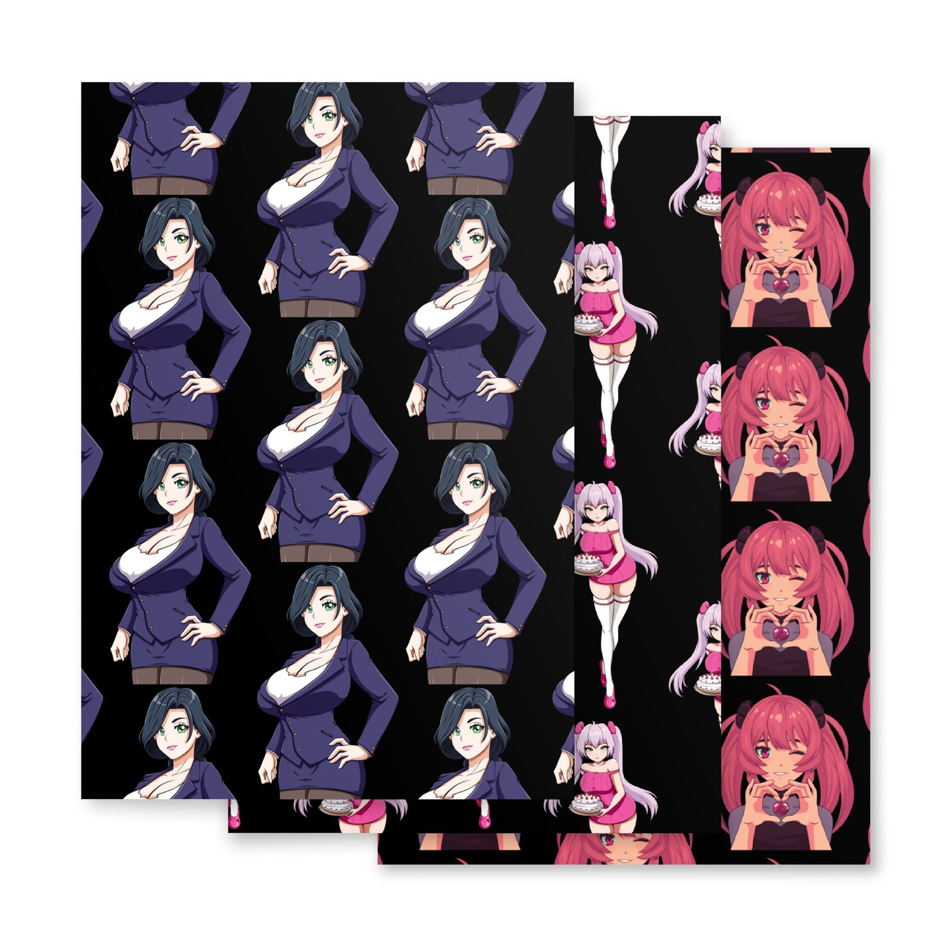 Custom Gifts Premier Wrapping Paper Harajuku Cute Japanese Style Anime Cartoon Girls Gift Wrap Cool Unique Wrapping paper sheets Attire T LLC
