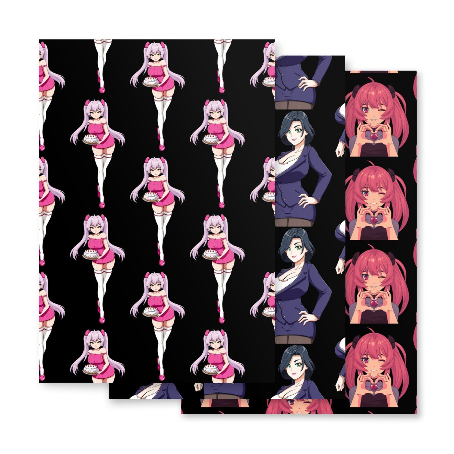 Custom Gifts Premier Wrapping Paper Harajuku Cute Japanese Style Anime Cartoon Girls Gift Wrap Cool Unique Wrapping paper sheets Attire T LLC