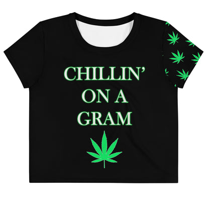 Chillin On a Gram Crop Tee front view by ATTIRET