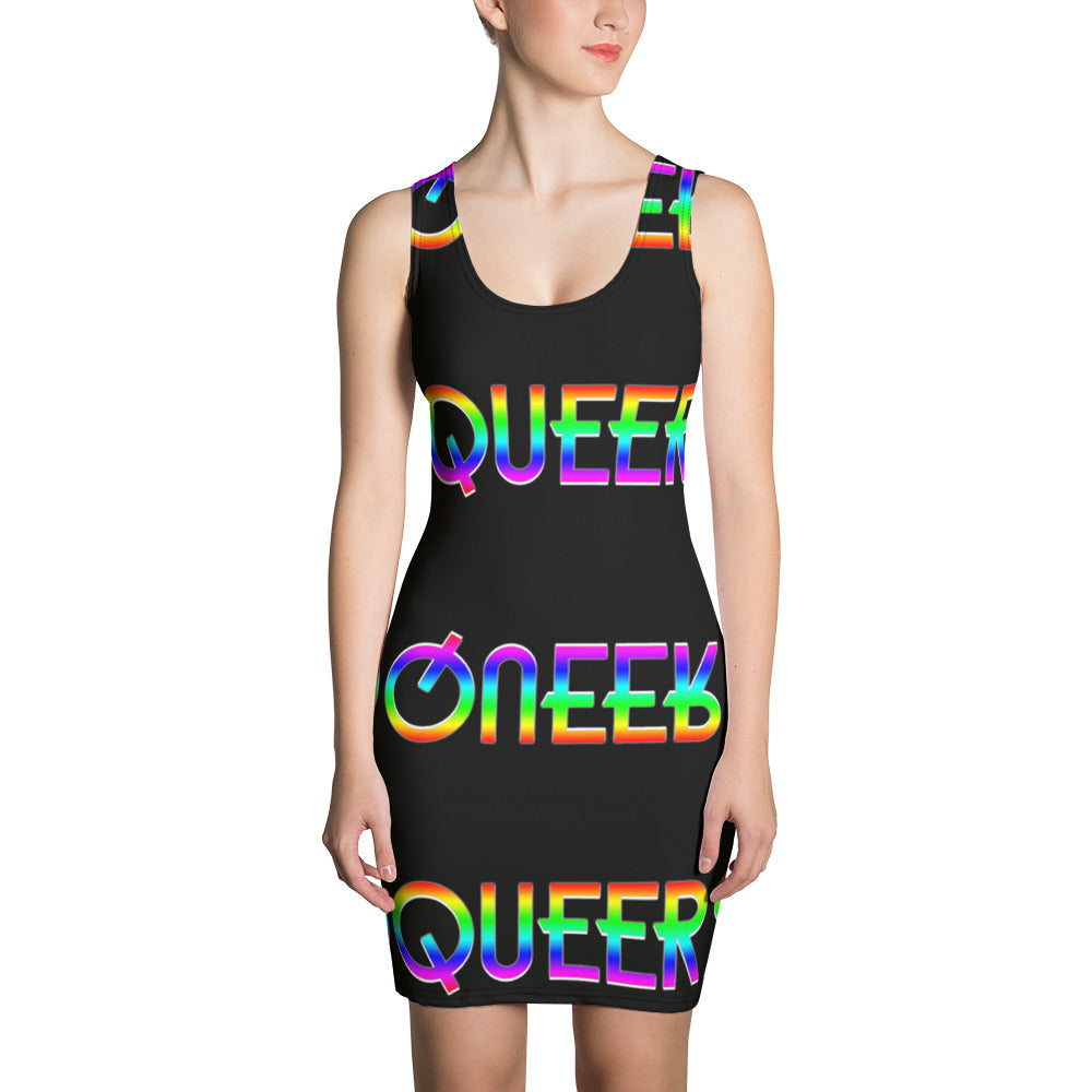 Queer Rainbow Bodycon Bandage Dress - Attire T LLC