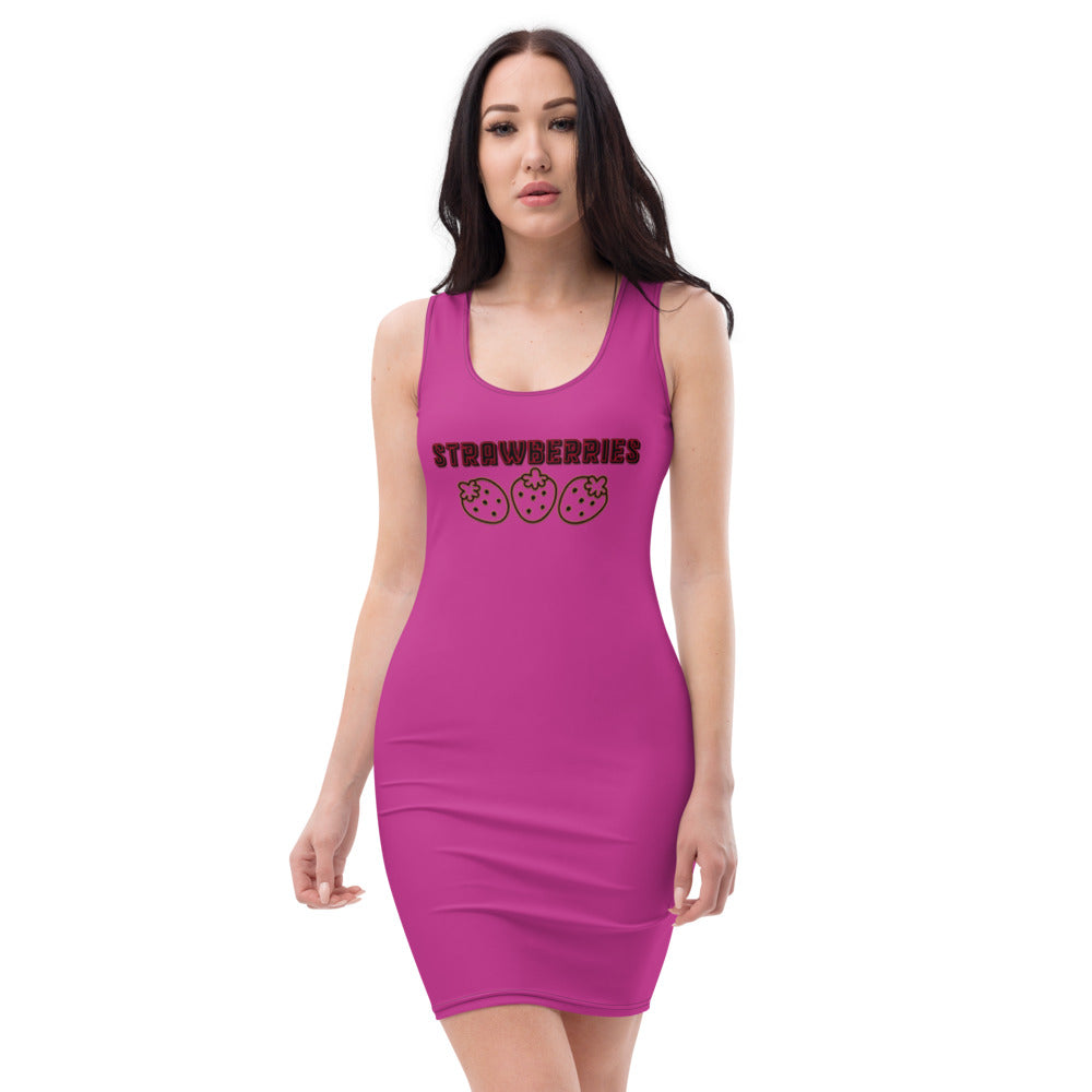 Strawberries BodyCon Bandage Dress - Attire T LLC