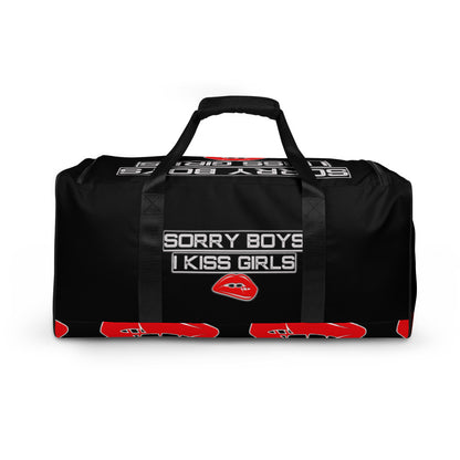 Sorry Boys, I Kiss Girls Duffel Bag back view by ATTIRET
