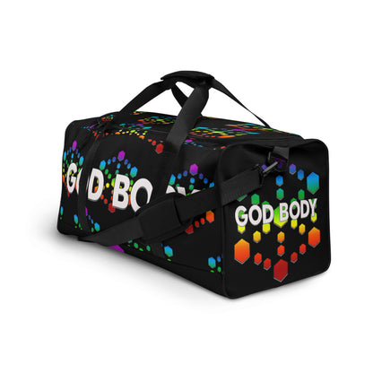 God Body Chakra Duffle Bag left front view by ATTIRET