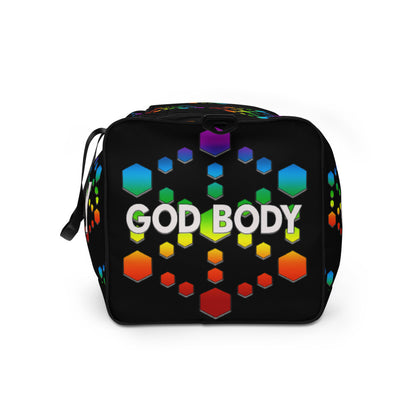 God Body Chakra Duffle Bag left side view by ATTIRET