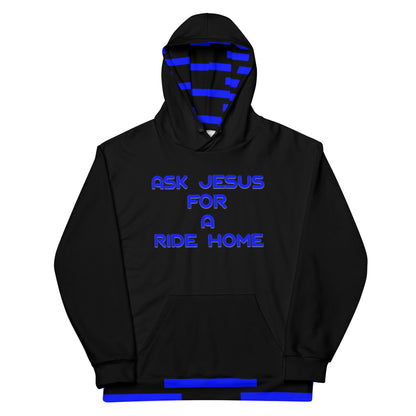 Ask Jesus for a Ride Home Hoodie front view by ATTIRET