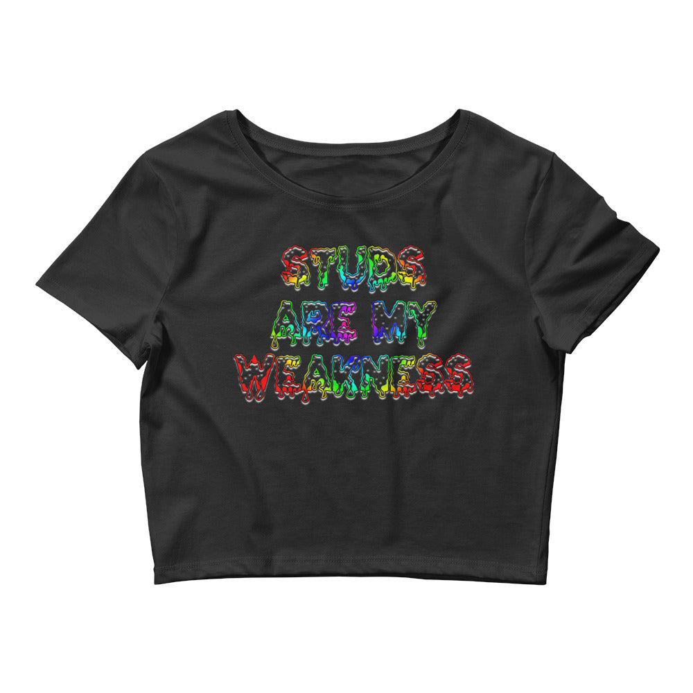 Studs Are My Weakness Rainbow Crop Top Lgbt Lgbtq - Attire T LLC