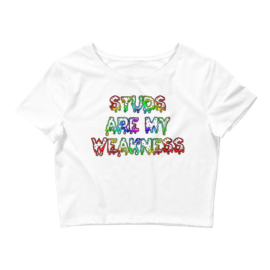 Studs Are My Weakness Rainbow Crop Top Lgbt Lgbtq - Attire T LLC